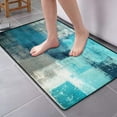 thumbnail image 1 of Bathroom Rugs Non Slip Washable,Large Rubber Quick Dry Thin Bathroom Rug Mat Fit Under Door, Bathroom Floor Mats Shower Rug for in Front of Bathtub,Shower Room,Sink(17"x32", Turquoise), 1 of 6