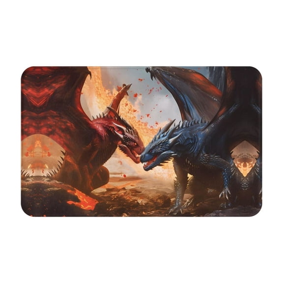 Bathroom Rugs Non Slip Washable - Lava Dragon Kitchen Mats for Floor, Area Rugs for Entryway Rugs Indoor, Laundry Bathroom Room Door Rug with Rubber Backing 20x31.5in