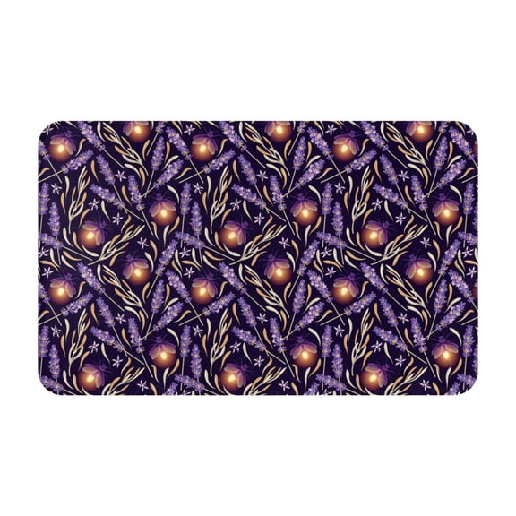 Bathroom Rugs Non Slip Washable - Lavender Flowers Watering Can Kitchen Mats for Floor, Area Rugs for Entryway Rugs Indoor, Laundry Bathroom Room Door Rug with Rubber Backing 20x31.5in