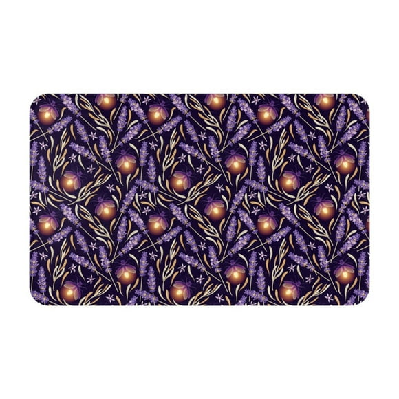 Bathroom Rugs Non Slip Washable - Lavender Flowers Watering Can Kitchen Mats for Floor, Area Rugs for Entryway Rugs Indoor, Laundry Bathroom Room Door Rug with Rubber Backing 20x31.5in