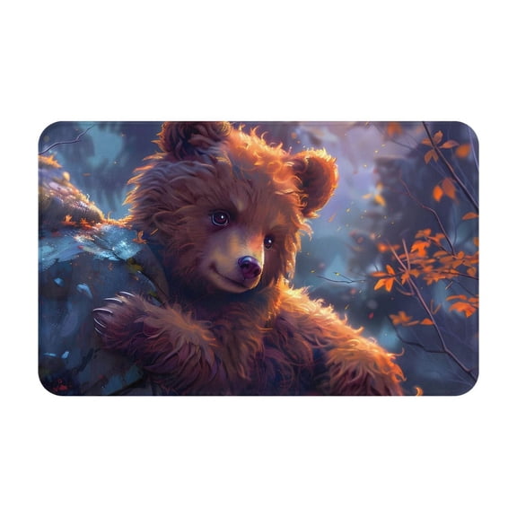 Bathroom Rugs Non Slip Washable - Lazy Stone Bear Kitchen Mats for Floor, Area Rugs for Entryway Rugs Indoor, Laundry Bathroom Room Door Rug with Rubber Backing 20x31.5in