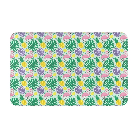 Bathroom Rugs Non Slip Washable - Leaves Bird Pineapple Kitchen Mats for Floor, Area Rugs for Entryway Rugs Indoor, Laundry Bathroom Room Door Rug with Rubber Backing 20x31.5in