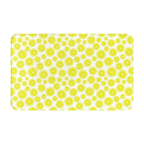 Bathroom Rugs Non Slip Washable - Lemon slices yellow Kitchen Mats for Floor, Area Rugs for Entryway Rugs Indoor, Laundry Bathroom Room Door Rug with Rubber Backing 20x31.5in