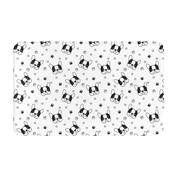 Bathroom Rugs Non Slip Washable - Love Cut French Bulldog Kitchen Mats for Floor, Area Rugs for Entryway Rugs Indoor, Laundry Bathroom Room Door Rug with Rubber Backing 20x31.5in