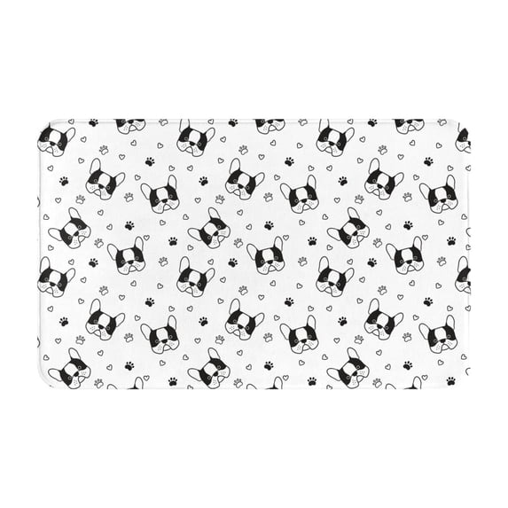 Bathroom Rugs Non Slip Washable - Love Cut French Bulldog Kitchen Mats for Floor, Area Rugs for Entryway Rugs Indoor, Laundry Bathroom Room Door Rug with Rubber Backing 20x31.5in