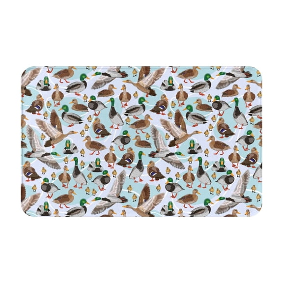 Bathroom Rugs Non Slip Washable - Mallard Ducks Wild Birds1 Kitchen Mats for Floor, Area Rugs for Entryway Rugs Indoor, Laundry Bathroom Room Door Rug with Rubber Backing 20x31.5in