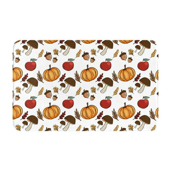 Bathroom Rugs Non Slip Washable - Maple leaf nut Mushroom Kitchen Mats for Floor, Area Rugs for Entryway Rugs Indoor, Laundry Bathroom Room Door Rug with Rubber Backing 20x31.5in