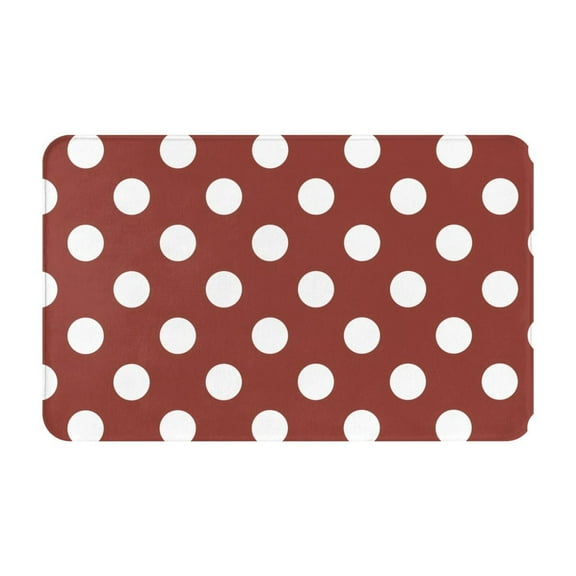 Bathroom Rugs Non Slip Washable - Maroon And White Polka Dot Kitchen Mats for Floor, Area Rugs for Entryway Rugs Indoor, Laundry Bathroom Room Door Rug with Rubber Backing 20x31.5in