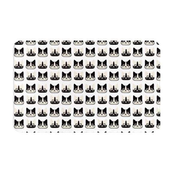 Bathroom Rugs Non Slip Washable - Minimalist Cute Cartoon Cat Face Kitchen Mats for Floor, Area Rugs for Entryway Rugs Indoor, Laundry Bathroom Room Door Rug with Rubber Backing 20x31.5in