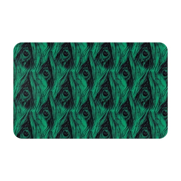 Bathroom Rugs Non Slip Washable - Mint Bird Feathers Kitchen Mats for Floor, Area Rugs for Entryway Rugs Indoor, Laundry Bathroom Room Door Rug with Rubber Backing 20x31.5in