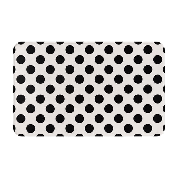 Bathroom Rugs Non Slip Washable - Modern black polka dots Kitchen Mats for Floor, Area Rugs for Entryway Rugs Indoor, Laundry Bathroom Room Door Rug with Rubber Backing 20x31.5in
