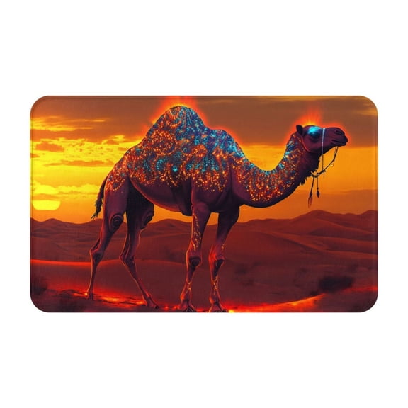 Bathroom Rugs Non Slip Washable - Mystical Sunset Camel Kitchen Mats for Floor, Area Rugs for Entryway Rugs Indoor, Laundry Bathroom Room Door Rug with Rubber Backing 20x31.5in