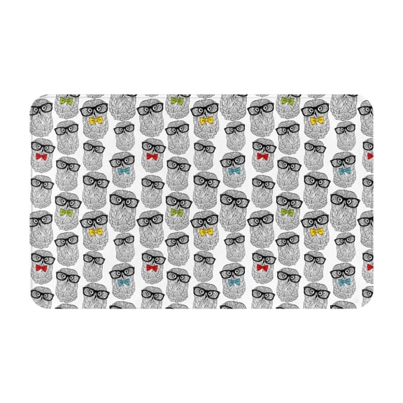 Bathroom Rugs Non Slip Washable - Nerdy Owl Kitchen Mats for Floor, Area Rugs for Entryway Rugs Indoor, Laundry Bathroom Room Door Rug with Rubber Backing 20x31.5in