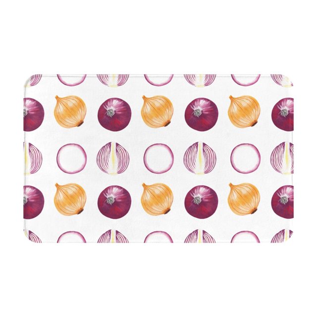 Bathroom Rugs Non Slip Washable, Onion funny Water Absorbing Bath Mats