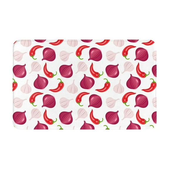 Bathroom Rugs Non Slip Washable - Onion red chili Kitchen Mats for Floor, Area Rugs for Entryway Rugs Indoor, Laundry Bathroom Room Door Rug with Rubber Backing 20x31.5in