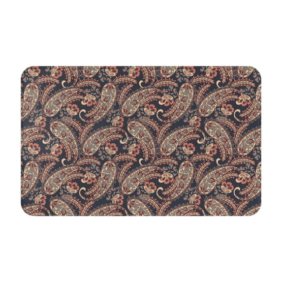 Bathroom Rugs Non Slip Washable - Paisley Pattern No.90125 Kitchen Mats for Floor, Area Rugs for Entryway Rugs Indoor, Laundry Bathroom Room Door Rug with Rubber Backing 20x31.5in