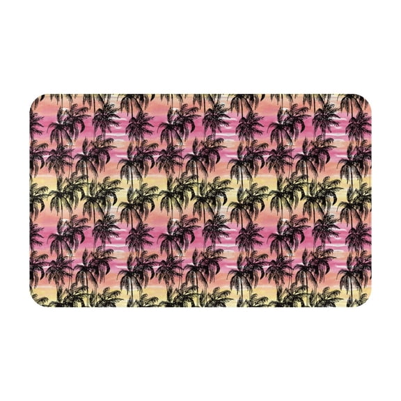 Bathroom Rugs Non Slip Washable - Palm tree_AA Kitchen Mats for Floor, Area Rugs for Entryway Rugs Indoor, Laundry Bathroom Room Door Rug with Rubber Backing 20x31.5in