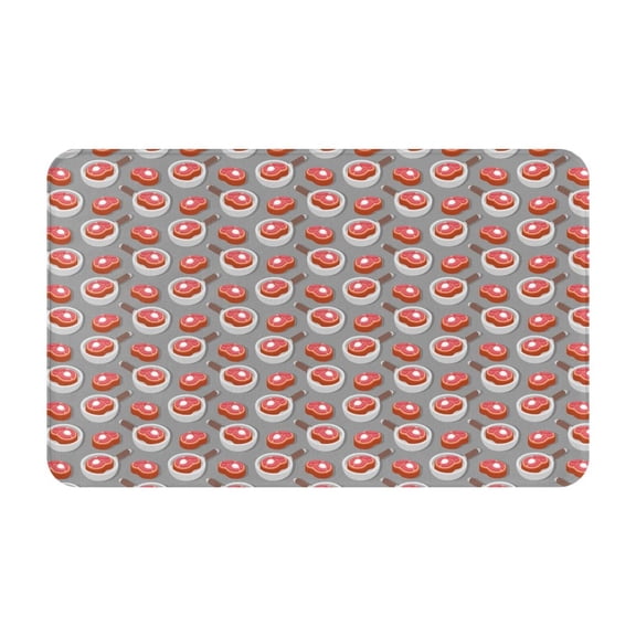 Bathroom Rugs Non Slip Washable - Pan Fried Steak Print Kitchen Mats for Floor, Area Rugs for Entryway Rugs Indoor, Laundry Bathroom Room Door Rug with Rubber Backing 20x31.5in