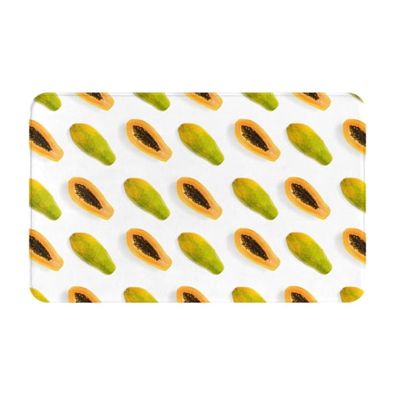 Bathroom Rugs Non Slip Washable - Papaya Print Tropical Kitchen Mats for Floor, Area Rugs for Entryway Rugs Indoor, Laundry Bathroom Room Door Rug with Rubber Backing 20x31.5in