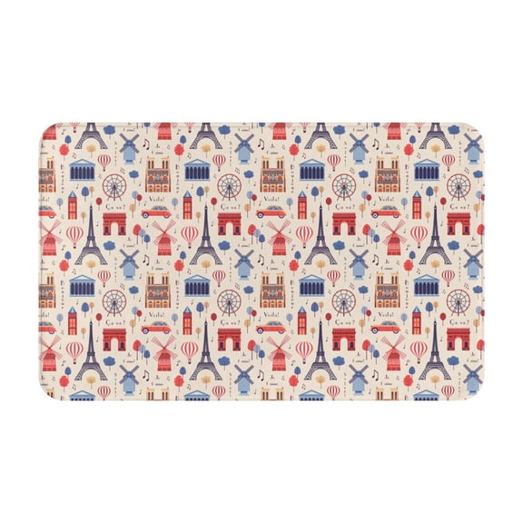 Bathroom Rugs Non Slip Washable - Paris Kitchen Mats for Floor, Area Rugs for Entryway Rugs Indoor, Laundry Bathroom Room Door Rug with Rubber Backing 20x31.5in