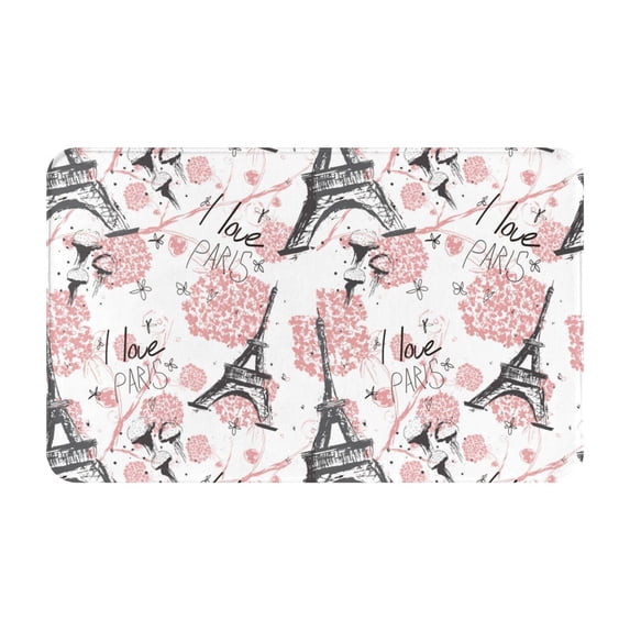 Bathroom Rugs Non Slip Washable - Paris Kitchen Mats for Floor, Area Rugs for Entryway Rugs Indoor, Laundry Bathroom Room Door Rug with Rubber Backing 20x31.5in