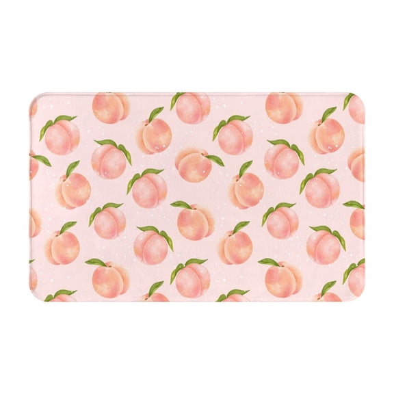 Bathroom Rugs Non Slip Washable - Peach With Leaves Kitchen Mats for Floor, Area Rugs for Entryway Rugs Indoor, Laundry Bathroom Room Door Rug with Rubber Backing 20x31.5in