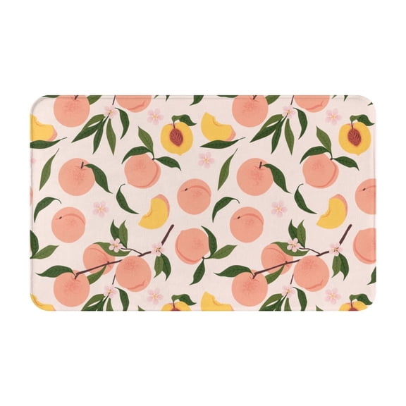Bathroom Rugs Non Slip Washable - Peach With Leaves1 Kitchen Mats for Floor, Area Rugs for Entryway Rugs Indoor, Laundry Bathroom Room Door Rug with Rubber Backing 20x31.5in