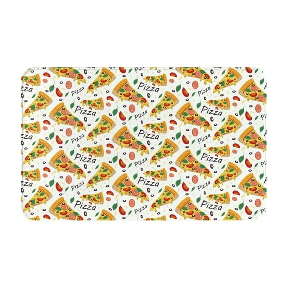 Bathroom Rugs Non Slip Washable - Pizza Slices Kitchen Mats for Floor, Area Rugs for Entryway Rugs Indoor, Laundry Bathroom Room Door Rug with Rubber Backing 20x31.5in