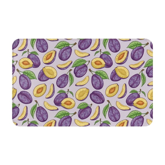 Bathroom Rugs Non Slip Washable - Plum Kitchen Mats for Floor, Area Rugs for Entryway Rugs Indoor, Laundry Bathroom Room Door Rug with Rubber Backing 20x31.5in