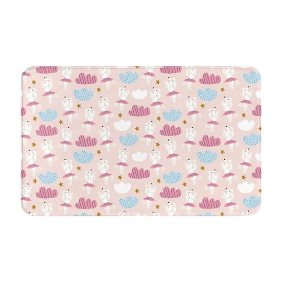 Bathroom Rugs Non Slip Washable - Poodle In Ballet Skirts Dancing Kitchen Mats for Floor, Area Rugs for Entryway Rugs Indoor, Laundry Bathroom Room Door Rug with Rubber Backing 20x31.5in