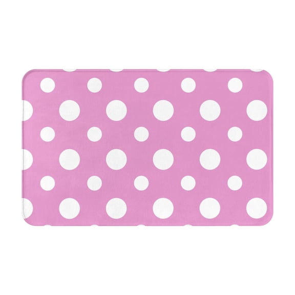 Bathroom Rugs Non Slip Washable - Purple And White Polka Dot Kitchen Mats for Floor, Area Rugs for Entryway Rugs Indoor, Laundry Bathroom Room Door Rug with Rubber Backing 20x31.5in