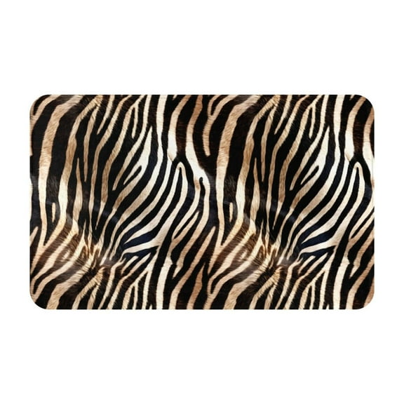 Bathroom Rugs Non Slip Washable - Realistic Zebra print cool Kitchen Mats for Floor, Area Rugs for Entryway Rugs Indoor, Laundry Bathroom Room Door Rug with Rubber Backing 20x31.5in