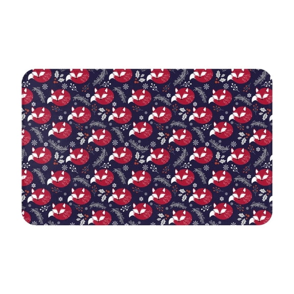 Bathroom Rugs Non Slip Washable - Red Fox Kitchen Mats for Floor, Area Rugs for Entryway Rugs Indoor, Laundry Bathroom Room Door Rug with Rubber Backing 20x31.5in