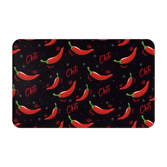 Bathroom Rugs Non Slip Washable - Red Hot Chili Kitchen Mats for Floor, Area Rugs for Entryway Rugs Indoor, Laundry Bathroom Room Door Rug with Rubber Backing 20x31.5in