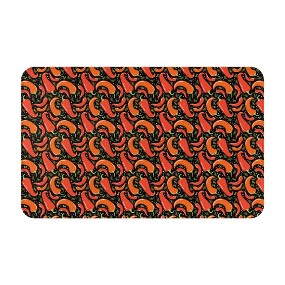 Bathroom Rugs Non Slip Washable - Red Hot Chili Kitchen Mats for Floor, Area Rugs for Entryway Rugs Indoor, Laundry Bathroom Room Door Rug with Rubber Backing 20x31.5in