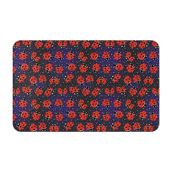 Bathroom Rugs Non Slip Washable - Red Ladybug Kitchen Mats for Floor, Area Rugs for Entryway Rugs Indoor, Laundry Bathroom Room Door Rug with Rubber Backing 20x31.5in