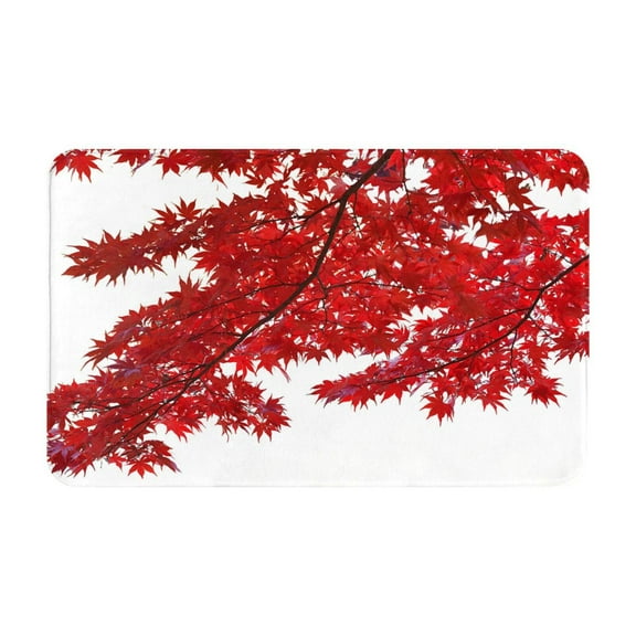 Bathroom Rugs Non Slip Washable - Red Maple Leaf Kitchen Mats for Floor, Area Rugs for Entryway Rugs Indoor, Laundry Bathroom Room Door Rug with Rubber Backing 20x31.5in