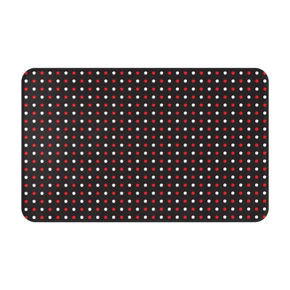 Bathroom Rugs Non Slip Washable - Red and white polka dots Kitchen Mats for Floor, Area Rugs for Entryway Rugs Indoor, Laundry Bathroom Room Door Rug with Rubber Backing 20x31.5in