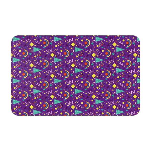 Bathroom Rugs Non Slip Washable - Retro 80s Style Kitchen Mats for Floor, Area Rugs for Entryway Rugs Indoor, Laundry Bathroom Room Door Rug with Rubber Backing 20x31.5in