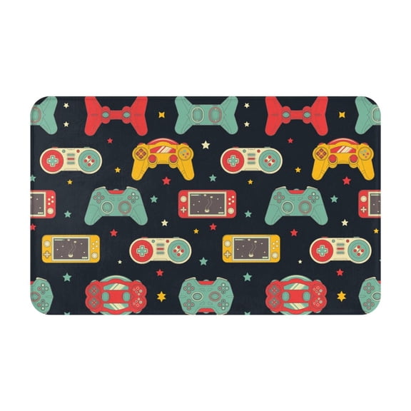 Bathroom Rugs Non Slip Washable - Retro Video Game Kitchen Mats for Floor, Area Rugs for Entryway Rugs Indoor, Laundry Bathroom Room Door Rug with Rubber Backing 20x31.5in