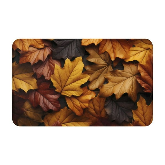 Bathroom Rugs Non Slip Washable - Rich Autumn Maple Leaf Texture Kitchen Mats for Floor, Area Rugs for Entryway Rugs Indoor, Laundry Bathroom Room Door Rug with Rubber Backing 20x31.5in