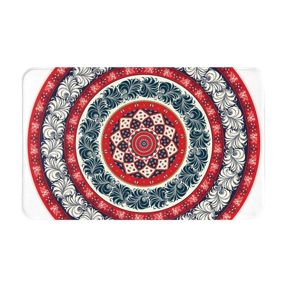 Bathroom Rugs Non Slip Washable - Round Design Kitchen Mats for Floor, Area Rugs for Entryway Rugs Indoor, Laundry Bathroom Room Door Rug with Rubber Backing 20x31.5in