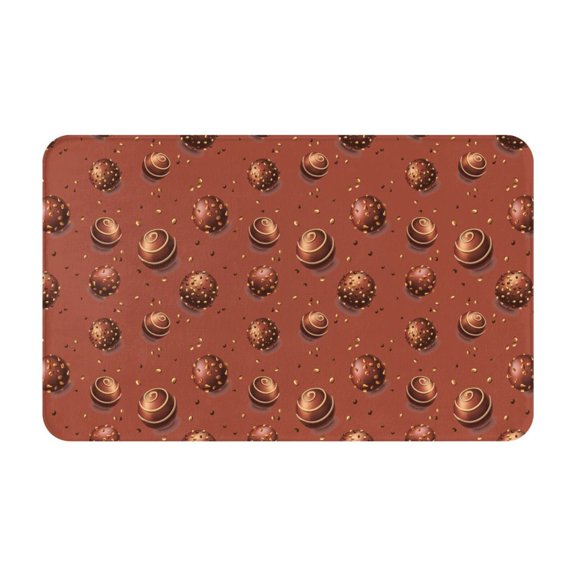 Bathroom Rugs Non Slip Washable - Sesame Chocolate Print Kitchen Mats for Floor, Area Rugs for Entryway Rugs Indoor, Laundry Bathroom Room Door Rug with Rubber Backing 20x31.5in