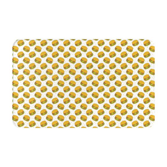 Bathroom Rugs Non Slip Washable - Sesame Cute Hamburger Kitchen Mats for Floor, Area Rugs for Entryway Rugs Indoor, Laundry Bathroom Room Door Rug with Rubber Backing 20x31.5in