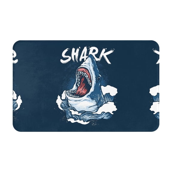 Bathroom Rugs Non Slip Washable - Shark Kitchen Mats for Floor, Area Rugs for Entryway Rugs Indoor, Laundry Bathroom Room Door Rug with Rubber Backing 20x31.5in
