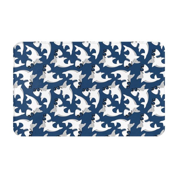 Bathroom Rugs Non Slip Washable - Shark Kitchen Mats for Floor, Area Rugs for Entryway Rugs Indoor, Laundry Bathroom Room Door Rug with Rubber Backing 20x31.5in