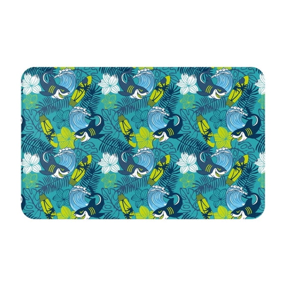 Bathroom Rugs Non Slip Washable - Shark Wave Skateboard Kitchen Mats for Floor, Area Rugs for Entryway Rugs Indoor, Laundry Bathroom Room Door Rug with Rubber Backing 20x31.5in