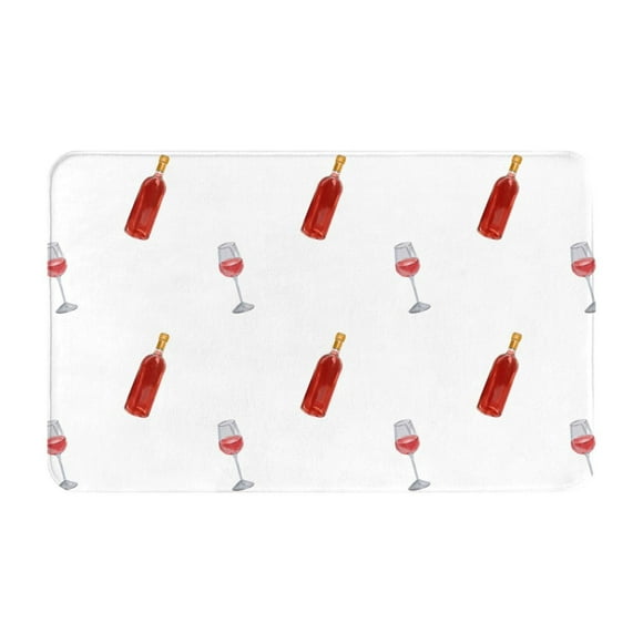 Bathroom Rugs Non Slip Washable - Simple Wine Glass Bottle Print Kitchen Mats for Floor, Area Rugs for Entryway Rugs Indoor, Laundry Bathroom Room Door Rug with Rubber Backing 20x31.5in