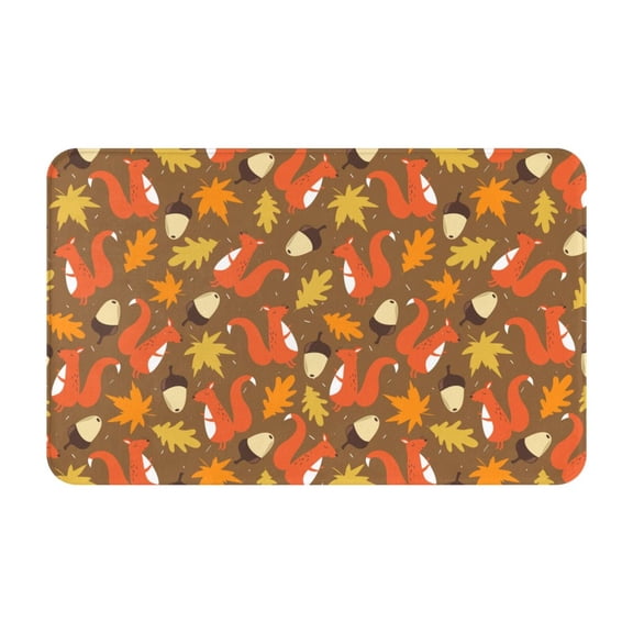 Bathroom Rugs Non Slip Washable - Squirrel Maple pine nut Kitchen Mats for Floor, Area Rugs for Entryway Rugs Indoor, Laundry Bathroom Room Door Rug with Rubber Backing 20x31.5in