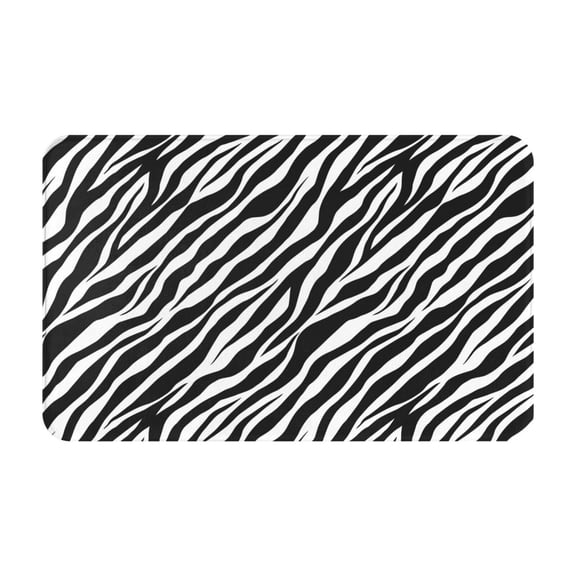 Bathroom Rugs Non Slip Washable - Stylish zebra print Kitchen Mats for Floor, Area Rugs for Entryway Rugs Indoor, Laundry Bathroom Room Door Rug with Rubber Backing 20x31.5in